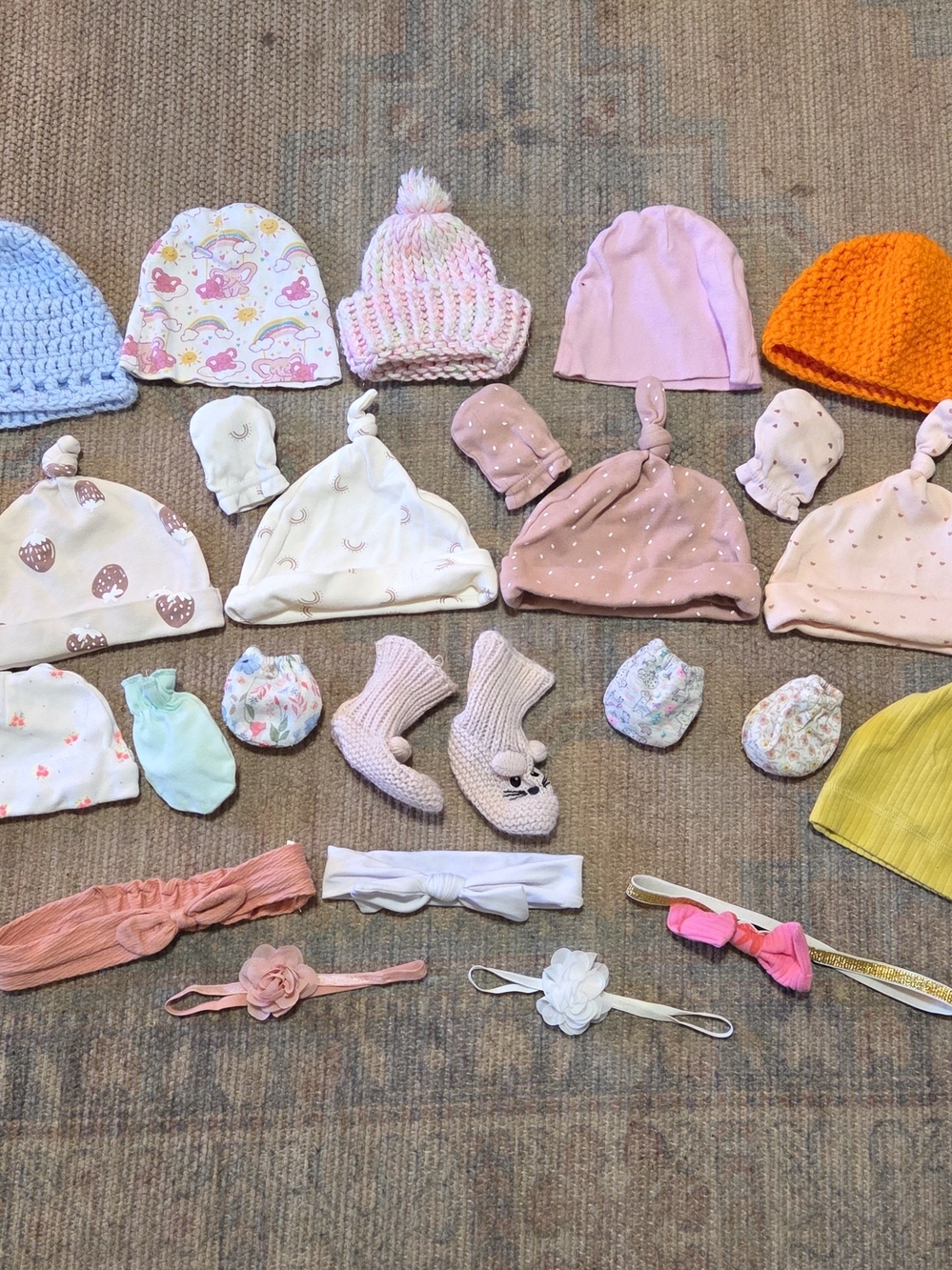 Baby Hats Headbands Mittens For Newborns Lot